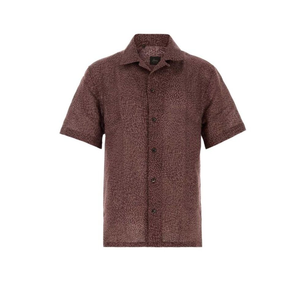Brioni Men Printed Linen Shirt